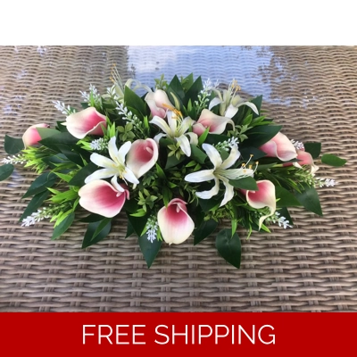 Cemetery Display Pink Calla Lily